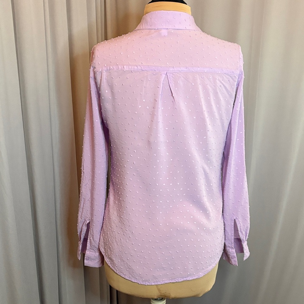 Candie's Women’s Lavender Long-Sleeve Button-Up Blouse - Picture 2 of 11